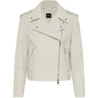 BOSS ORANGE Lederjacke Sandy Premium Damenmode mit genarbter Struktur