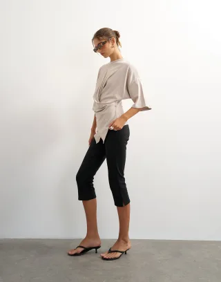 topshop - TSBETJA S/S WRAP T-SHIRT JRS Beige - Gr. - S