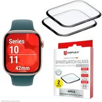 Displex Displayschutzglas Smartwatch Glass Unbreakable Protector Full Cover für Apple Watch Series 10 42 mm, Apple Watch Series 11 42 mm, Packung, Displayschutzfolie, Schutzfolie, Bildschirmschutz, kratz- & stoßfest