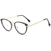 PACIEA Brille Ohne Sehstärke Damen Cat Eye Anti Blaulicht Metall Computerbrille