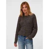 Vero Moda Strickjacke VMNOVAH LS O-NECK BUTTON CARDI GA NOOS Materialmix, regular fit
