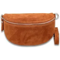 Adel Bags Gürteltasche SUEDE Gürteltasche für Damen aus echtem Wildleder, Cognac Braun, echtes Wildleder
