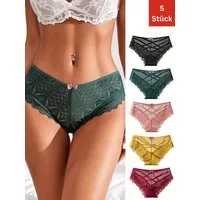 Elegant Love Taillenslip Dessous, Slips, sexy Unterwäsche in Spitzenoptik, Panties (Set, 5-St., 5er-Pack) Tanga High Waist, Höschen Lingerie für Damen, Unterhosen
