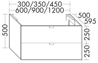 Burgbad Unterschrank rc40 System PG2 500x1200x500 Bambus Natur, WWND120F4109 WWND120F4109