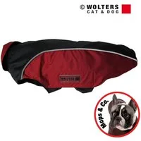Wolters Hunderegenmantel Regenjacke Easy Rain für Mops & Co. schwarz/rot