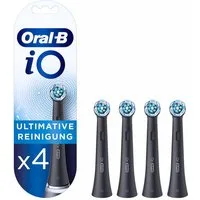 Oral-B Aufsteckbürsten iO Ultimative Reinigung schwarz, 4er Pack, Revolutionäre iO Technologie für bis zu 100% mehr Plaque-Entfernung