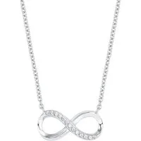 Amor Kette mit Anhänger Infinity Unendlichkeitsschleife, mit Zirkonia (synth)