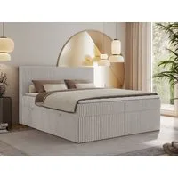 MKS MÖBEL Boxspringbett TILIANO (Packung, Set, Gepolstertes Kopfteil, Topper T25, Polsterbett, T30-Schaum), Doppelbett, Multipocket-Matratzen, Zwei Bettkästen, Cord Bett