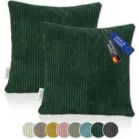 Lycce Dekokissen Kissenbezug 2er Set CORD Stoff (40 x 40 cm) mit Reißverschluß