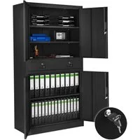 tectake Aktenschrank Solider Büroschrank mit Schubladen und Fächern (Komplettset, 1-St., inkl. 8 Schlüssel) Verschließbar mit 4 Sicherheitszylinderschlössern