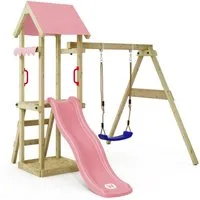 Wickey Spielturm TinyWave - Klettergerüst für Kleinkinder mit Schaukel & Rutsche, Holz-Kletterturm mit Sandkasten & 10-Jahren Garantie*