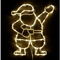 DEGAMO Beleuchtetes Fensterbild WEIHNACHTSMANN, 42x37cm, 50 LED weiss, Netzbetrieb 230V