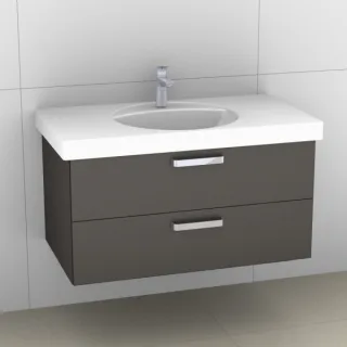 Artiqua 413 Waschtischunterschrank für Preciosa 124230, 124240 Stahlgrau Metallic, 413-WU2L-K45-7141 413-WU2L-K45-7141-88