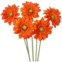 Kunstblume Künstliche Gerbera 5er Set 47 cm – realistische Kunstblumen Orange, naninoa GmbH, Höhe 47.00 cm