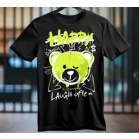 Banco Print-Shirt Herren Happy Bear Sommershirt Streetwear Outdoor 100% Baumwolle
