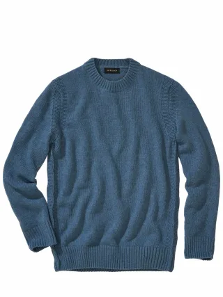 Mey & Edlich Herren Durcheinander-Pullover Blau 80 % Wolle, 20 % Polyamid