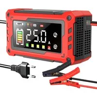 Athlix Ladegerät für Autobatterie 15A, Starthilfe Schnellladung Auto Motorrad Autobatterie-Ladegerät (9-Stufen-Ladesystem, breite Kompatibilität, Blei-Säure, AGM, GEL, EFB)