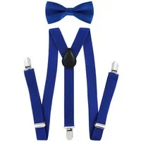 axy Hosenträger Kinder Jungen Hosenträger und Fliege set für Kinder 7-12 Jahren (2-St., 2er Set) Hosenträger mit farblich passender Fliege, verstellbar und elastisch