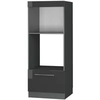 Vicco Mikrowellenumbauschrank Fame-Line, Anthrazit Hochglanz/Anthrazit, 60 cm offen (1-St)