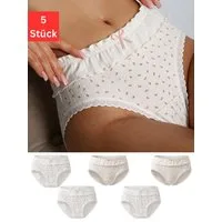 Elegant Love Hipster Damen Baumwollslips mit Spitze – Weiche Panty Unterwäsche (Packung, 5-St., 5er-Pack) Florale Hüftslips, Rippstoff-Unterhosen, Komfortbund & Zierschleifen