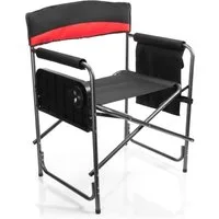 BigDean Campingstuhl XXL Komfort Regiestuhl in schwarz (Packung, 1 St), 180kg Belastbar, Falt/Klappbar, Tragegriffe