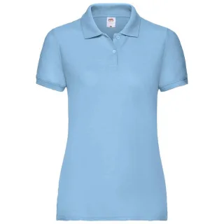 Fruit of the Loom Damen Poloshirt Lady Fit Piqué (Himmelblau)