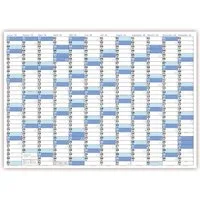 LYSCO Wandkalender XL Wandplaner DIN A1 2026 / 2026 + 2027 blau, nass abwischbar, 12 Monate Jahresplaner Wandplaner gerollt, Kalender Format 59,4 x 84,1cm