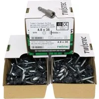 Twistec Blechschraube Trapezblechschrauben 4,8x35 mm RAL7016, 300 Stk. inkl. SW8+, (Inklusive Steckschlüssel (SW8), Integrierte EPDM-Dichtung, Selbstbohrende Spitze