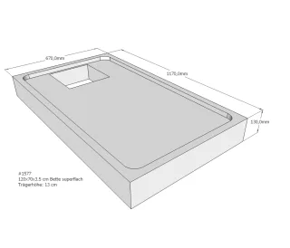 Neuesbad Wannenträger für Bette superflach 70x120x3,5 SD22729