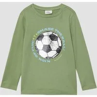 s.Oliver Langarmshirt T-Shirt Langarmshirt mit Wendepailletten und Frontprint