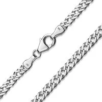 Materia Panzerkette Zwillings-Panzerkette Damen 3,9mm K65, aus 925 Sterling Silber