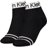 Calvin Klein Jeans Kurzsocken CK WOMEN QUARTER 2P LOGO WELT (2 Paar) Coolmax-Garn, Einheitsgröße passend von 37-41