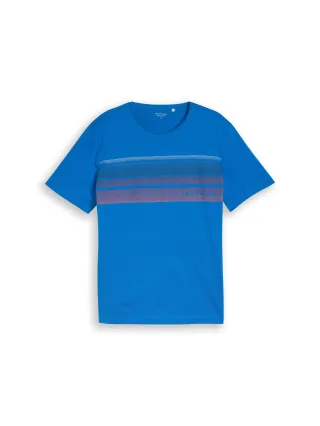 Tom Tailor - T-Shirt mit Print auf der Brust surf blue - Gr. - XL