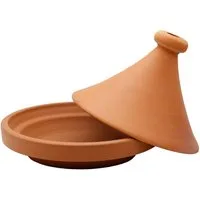 Casa Moro Schmortopf Tajine Kochtopf 30 cm – Authentische Ton Tagine aus Marokko, Ton, naturbelassene Lehmerde (unglasierter Schmortopf, 2-tlg., Handmade Gartopf Tontopf), handgetöpfert aus Marokko, für 3–4 Personen