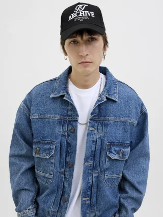 JACK&JONES - JACFRAME HAINES CAP LN black - Gr. - ONE SIZE