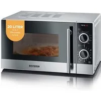 Severin Mikrowelle MW 7874 Mikrowelle mit Grillfunktion 2-in-1, elektrisch, Grillfunktion, 700W, 9 Automatikprogramme, Rost, Drehteller, Edelstahl