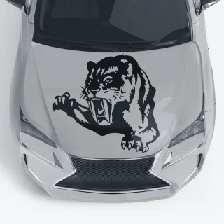 Autoaufkleber für die Motorhaube "Aufkleber Säbelzahntiger"