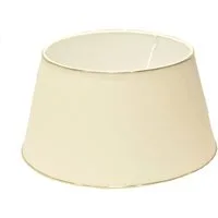 Dirk Davids Leuchten GmbH Lampenschirm Lampenschirm in Rund Leinen Weiß mit Goldprofil 20-15-13cm, Stilvolles Design mit Goldprofil