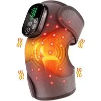 Tekoo Massagegerät Rotlicht Kniebandage mit Massage, 660/850nm Lichttherapie, Akku, 3-in-1 Set (für Knie, Ellbogen, Schulter), 42 LEDs (660/850nm), 2 separate Vibrationsmotoren (6000 U/min)