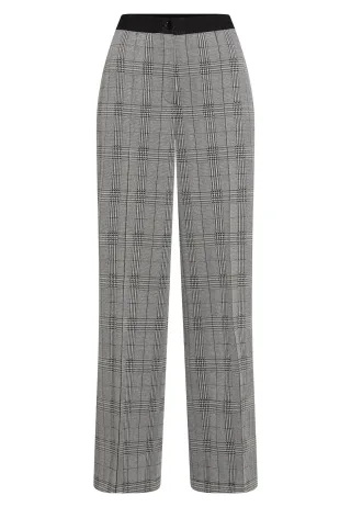 Marc Aurel - Hose aus elastischem Karo charcoal varied - Gr. - 42