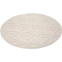 Esprit Outdoorteppich Shake, ESP54232, rund, Höhe: 2 mm, Hoch-Tief-Effekt, Blume des Lebens - Motiv, uni, robust, Terrasse