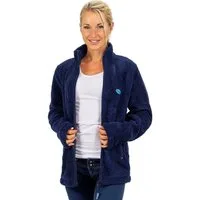Reichstadt Fleecejacke Damen Regular Fit Flauschige Jacke Kuschelige 22RSW002 Extravagante Reißverschluss-Anhänger