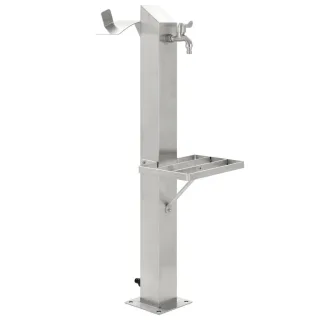 vidaXL Wasserzapfsäule, Silber, Metall, 8x95x8 cm, Gartenzubehör, Gartenpflege, Gartenschläuche & Zubehör