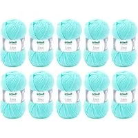 Gründl Wolle Lisa Premium Uni im 10x50g Wollpaket zum Handarbeiten Häkelwolle, (Wolle zum Stricken, Häkeln, Handarbeiten, Handstrickgarn), weich und pflegeleicht, ohne Schurwolle