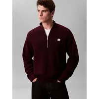 Calvin Klein Jeans Strickpullover Troyerkragen mit Reißverschluss, Regular Fit