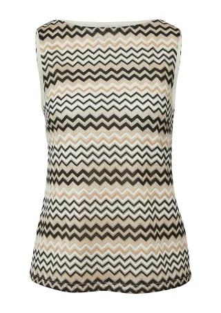 comma - T-Shirt beige/mehrfarbig - Gr. - 38