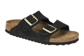 Birkenstock 1030312 Arizona BS Damen Pantoletten Schwarz Echtleder - Velour -...