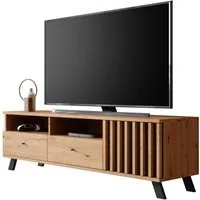 Newroom Lowboard Wildeiche 138 cm, TV Board Wandpaneel Wildeiche Anthrazit Modern TV Schrank