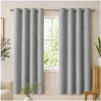 BlingBin Verdunkelungsvorhang 100 % verdunkelnde Ösengardinen 2‑er Set, Leinenoptik (2 St), verdunkelnd, blickdichte Thermovorhänge mit Wärmeschutz und Schallschutz