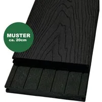 Woodstore24 Terrassendielen WoodoMalta WPC Massivdiele in Holzoptik für den Garten mit Clipsystem, (Bodenbelag Komplettset mit Unterkonstruktion, Clip-Befestigung, 2,4m L x 14,6cm B x 1,8cm Stärke, in grau, anthrazit & braun), Holzoptik, Klicksystem,
